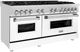 ZLINE 60" Stainless Steel Pro Style Dual Fuel Range with White Matte Door-4