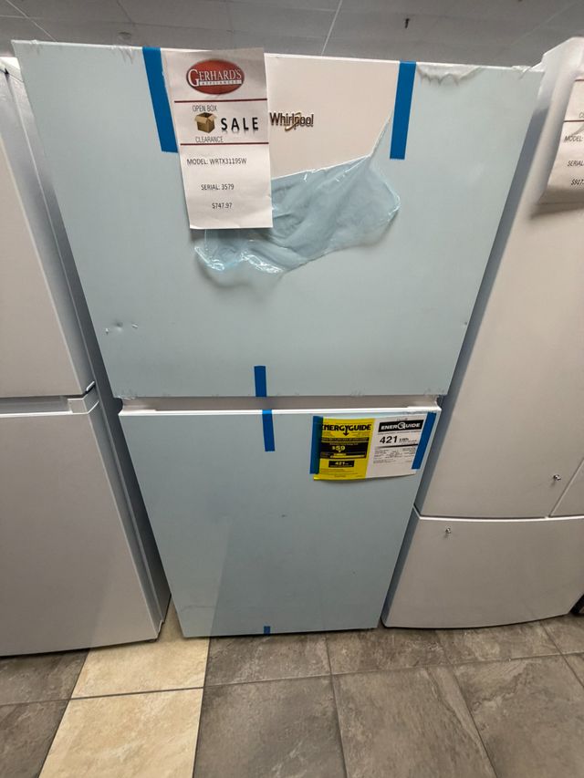 Whirlpool® 30" 19.3 Cu. Ft. White Top Freezer Refrigerator with Total Coverage Cooling-0
