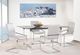 Mazin Furniture Jasmine Chrome/White Arm Dining Chair-4