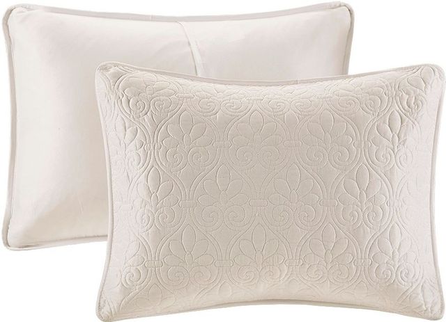 Olliix by Madison Park Cream King/California King Quebec Reversible Coverlet Set-4