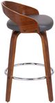 Armen Living Sonia 2-Piece Gray/Walnut Counter Stool Set-4