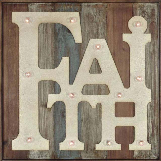 Classy Art Brown/White Faith Wall Decor-0
