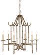 Wildwood Lamps Bamboo Antique Silver Patina Chandelier-0