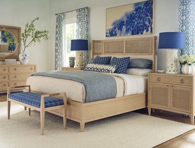 Lexington Home Sunday Morning Sagamore Pearl King Cane Upholstered Bed-1