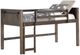 Donco Kids Barn Door Brushed Shadow Youth Twin Low Loft Bed-0