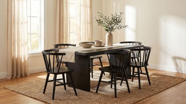 Coaster® Decker 7-Piece Black Rectangular Dining Table Set-1