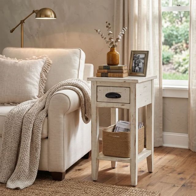 Sunny Designs™ Marina White Sand Chair Side Table-1