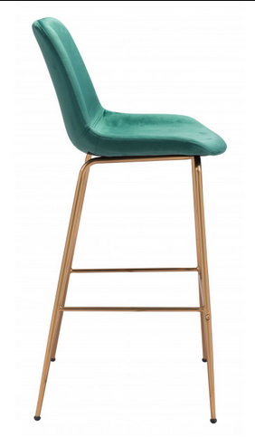 Zuo® Modern Tony Green/Gold Bar Chair-1