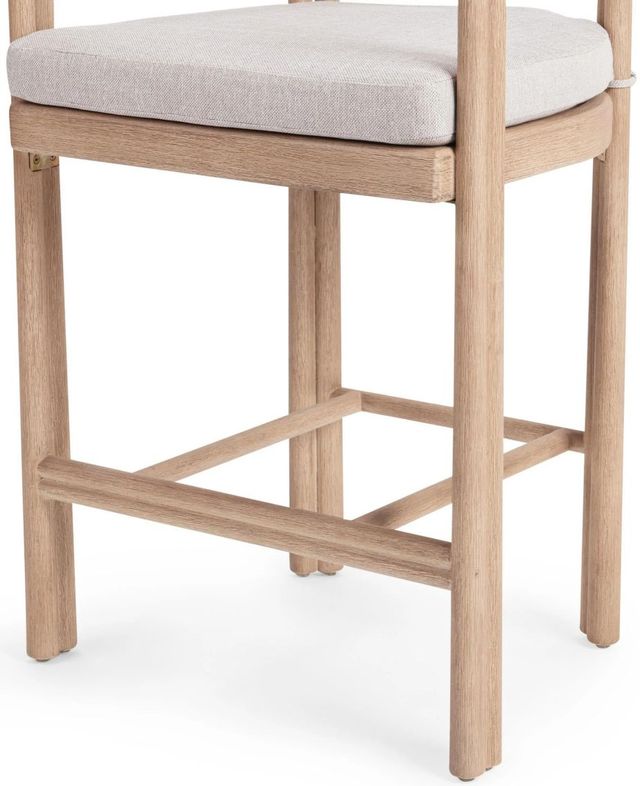 Classic Home Oliver Butterscotch Fabric/Wooden Outdoor Counter Stool-4