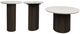 Elements International Sylvie 3-Piece White Faux Marble Top Occasional Table Set with Dark Brown Base-0