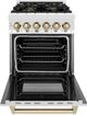 ZLINE Autograph Edition 24" Stainless Steel Pro Style Dual Fuel Range with Polished Gold Accents -1