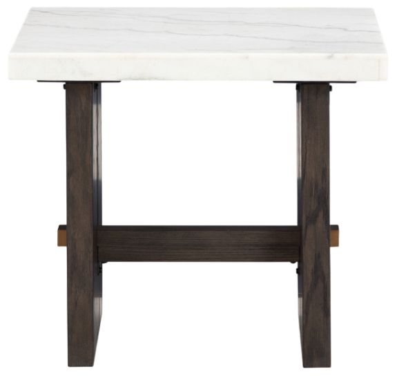 Signature Design by Ashley® Burkhaus White End Table with Dark Brown Base-1