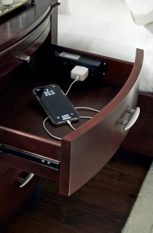 Modus Furniture Brighton Cinnamon Nightstand with Charging Station-4