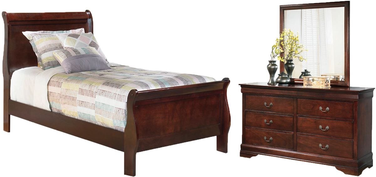 Signature Design by Ashley® Alisdair 3-Piece Dark Brown Twin Sleigh Bed Set