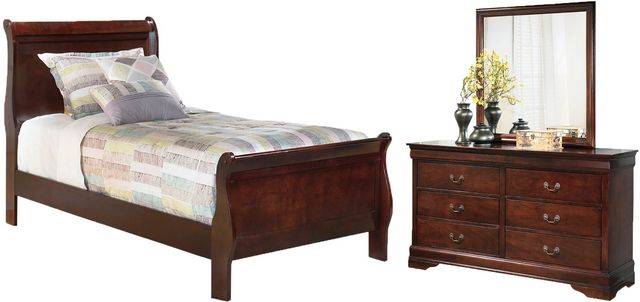 Signature Design by Ashley® Alisdair 3-Piece Dark Brown Twin Sleigh Bed Set-0