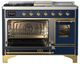 Ilve® Majestic III 48" Midnight Blue Pro Style Dual Fuel Liquid Propane Range with Triple Glass Door and Brass Trim-3