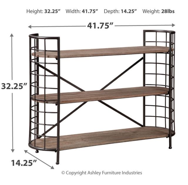 Signature Design by Ashley® Flintley Brown/Gunmetal Bookcase-1