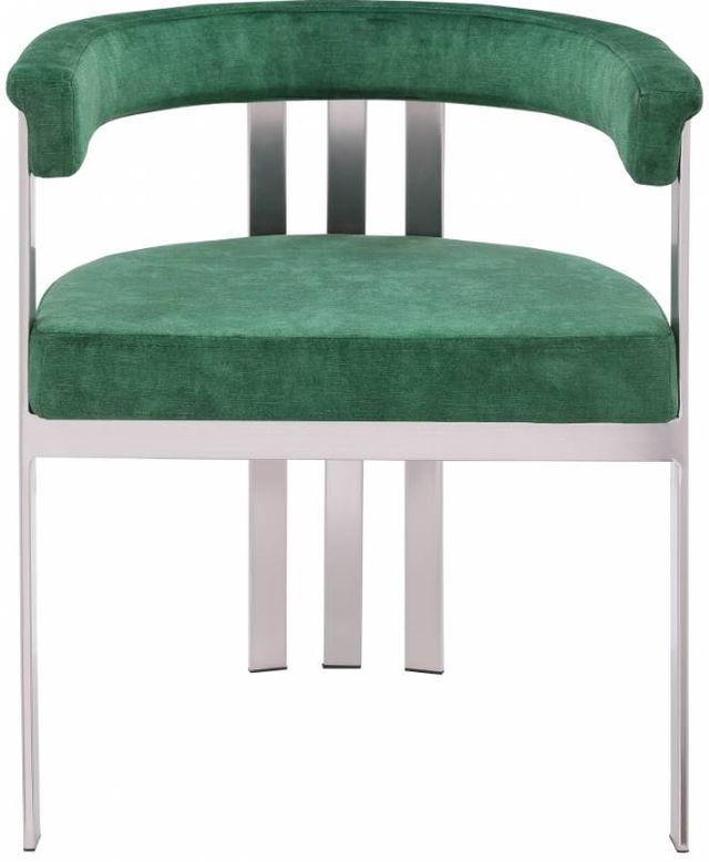 Meridian Furniture Marcello Green/Brushed Chrome Velvet Dining Chair-1