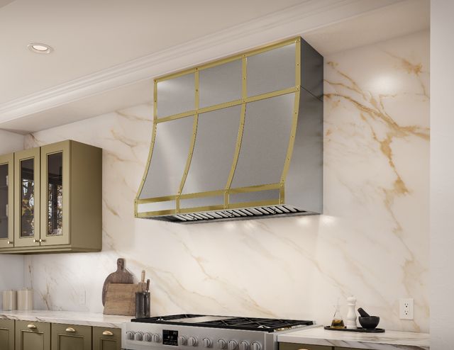 Zephyr Forte 36" x 12" Polished Gold Duct Cover Banding Kit-4