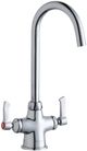Elkay Chrome Single Hole Concealed Deck Laminar Flow Faucet with 5" Gooseneck Spout and 2" Lever Handles-0