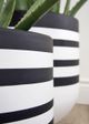 Le Present Stripe White And Black 16" Planter-2