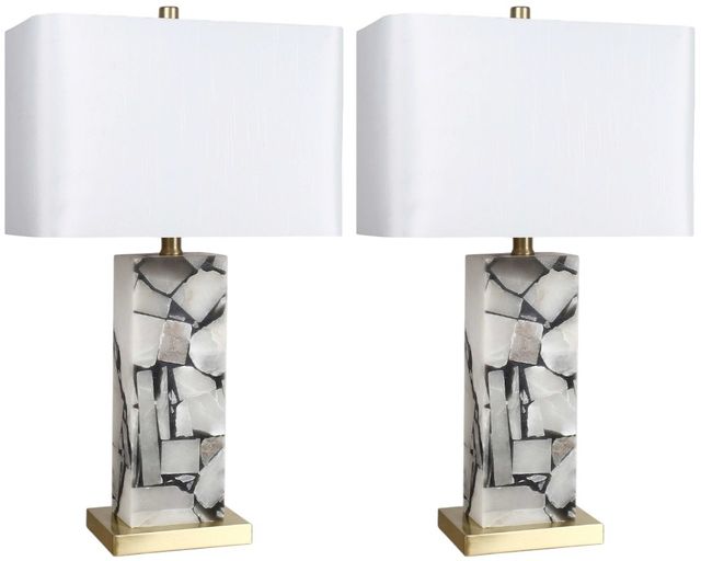 Classy Living 2-Piece Alabaster Table Lamp Set-0