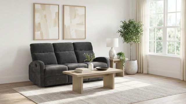 Coaster® Hamilton Charcoal Gray Manual Reclining Sofa-2