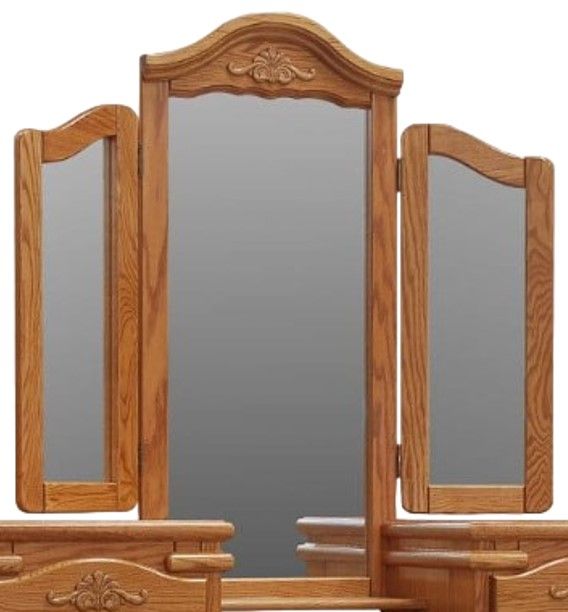 Wolfcraft Furniture Vintage Brown Tall Vanity with Mirror-1