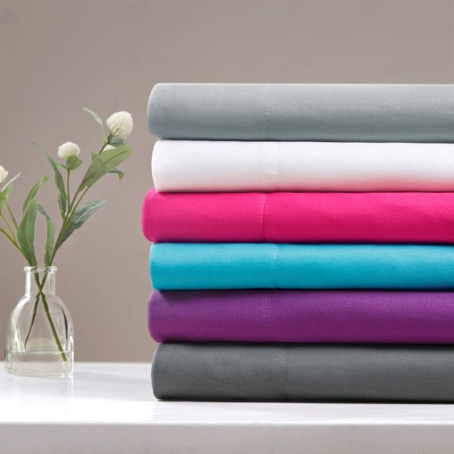 Olliix by Intelligent Design Microfiber Charcoal Queen Sheet Set with Side Storage Pockets-3