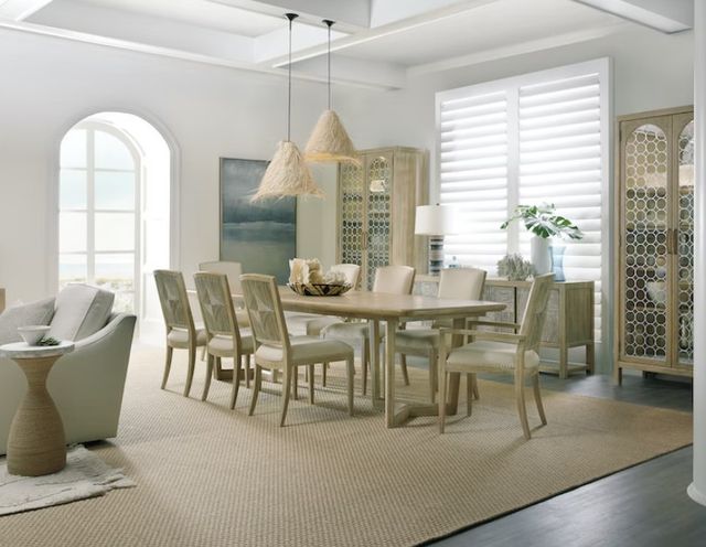 Hooker® Furniture Surfrider Driftwood/Zuri Cream Carved Back Dining Side Chair -1