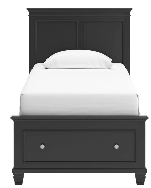 Signature Design by Ashley® Lanolee Black Twin Panel Storage Bed-1