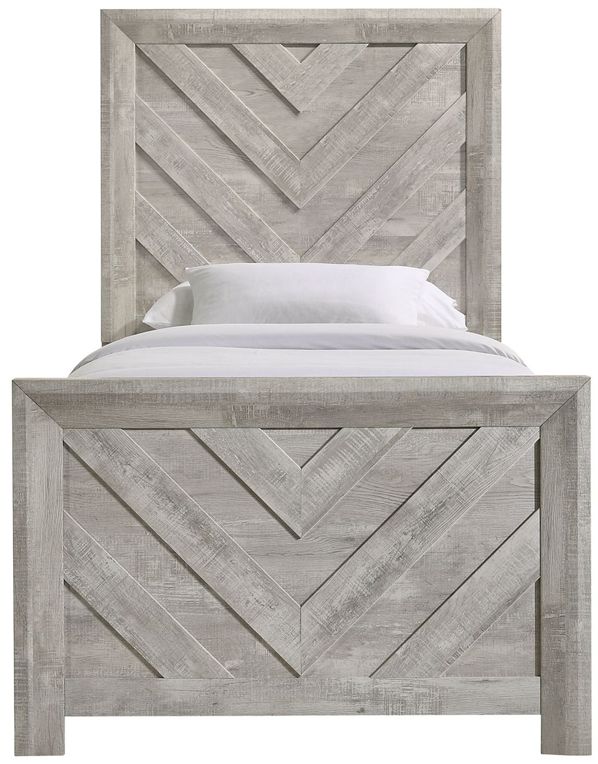 Elements International Eleanor White Twin Panel Bed-3