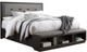 Signature Design by Ashley® Hyndell 4-Piece Dark Brown King Upholstered Panel Storage Bed Set-1