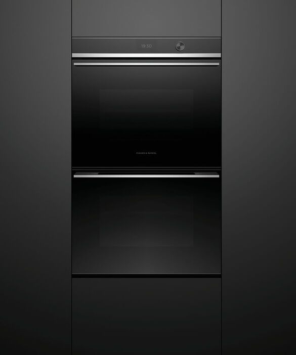Fisher & Paykel Series 9 30" Black Contemporary Double Electric Wall Ovens