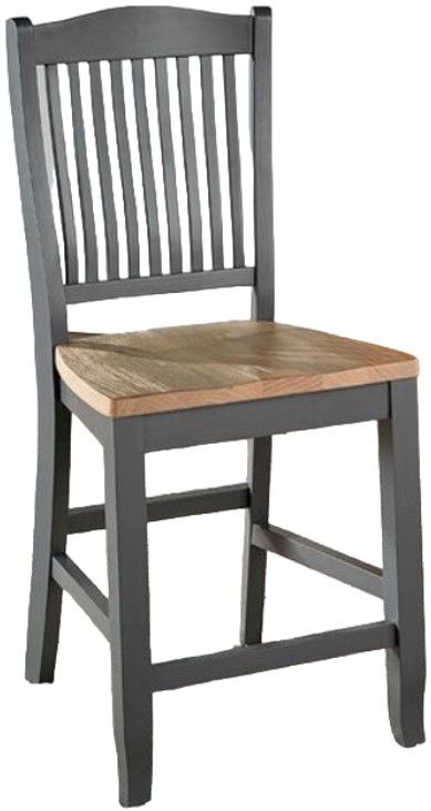 A-America® Port Townsend Gull/Seaside Pine Slatback Counter Stool-0