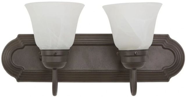 YHD Alabaster/Dark Brown 2-Light Incandescent Bathroom Vanity Lighting-0