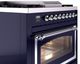 Ilve® Nostalgie II Noblesse 36'' Midnight Blue Pro Style Dual Fuel Range with Chrome Trim-4