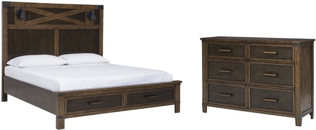 Benchcraft® Wyattfield 4-Piece Two-Tone Queen Storage Panel Bed Set-0