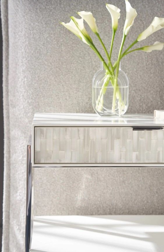 Universal Explore Home™ New Modern Ingrid Polished Nickel Nightstand-4