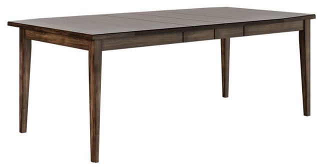 Country View Woodworking Customizable Jasper Hickory Top 76" Dining Table with 2-Leaves and Brown Maple Legs-0