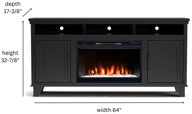 Legends Home Real Cozy Sonoma Seal Skin Black 64" Fireplace Console-2