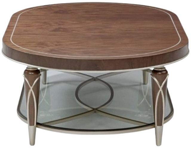 Michael Amini® Villa Cherie Hazelnut Oval Cocktail Table-2