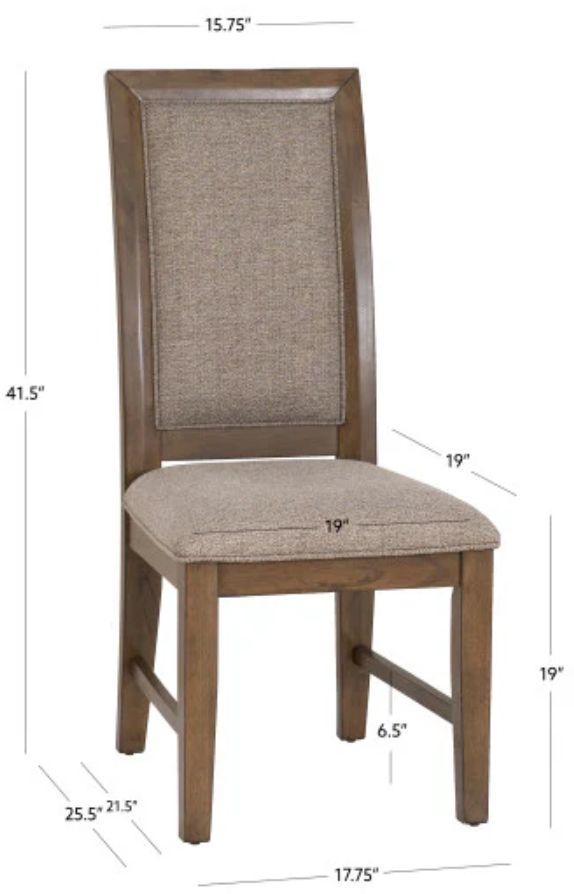 Powell® Cadeau 2-Piece Beige/Walnut Dining Side Chair Set-2
