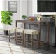 Elements International Oak Lawn 4-Piece Gray Bar Table Set-4