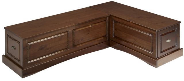 Linon Caron 3-Piece Walnut Backless Nook-3