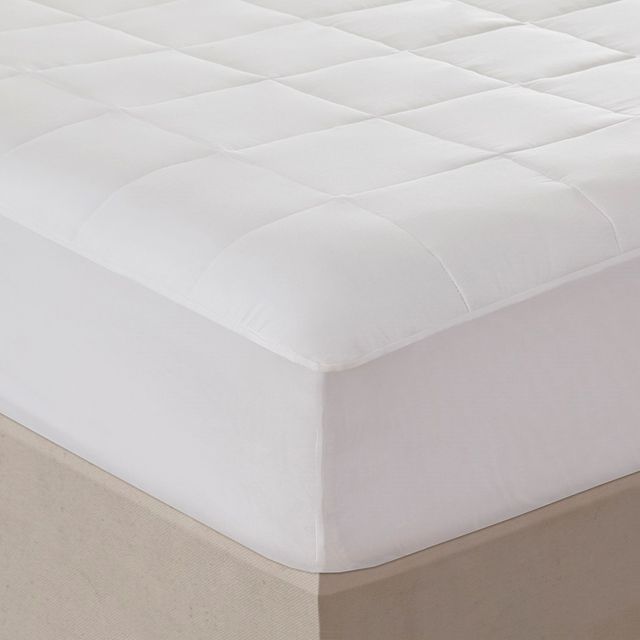 Olliix by Sleep Philosophy White Queen Cotton 300 Thread Count Tencel Filled Mattress Pad Antimicrobial BI-OME Odor Eliminator-4