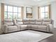 Signature Design by Ashley® Gravier 6-Piece Gray Power Reclining L-Shape Sectional with Storage Console-2