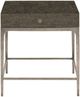Bernhardt Linea Cerused Charcoal Side Table with Aluminum Base-0