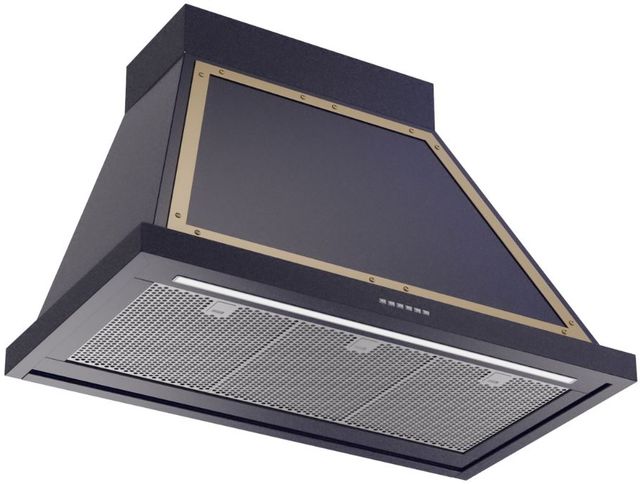 Ilve® Nostalgie II Noblesse 36" Midnight Blue Wall Mounted Range Hood-1
