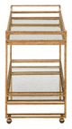 Currey & Company Odeon Seneca Gold Leaf Bar Cart-2